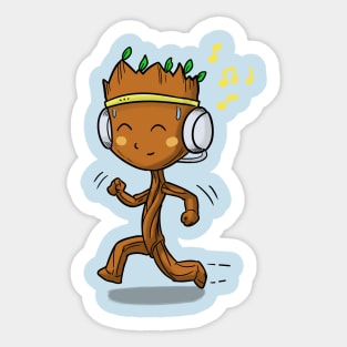 Groot getting fit Sticker